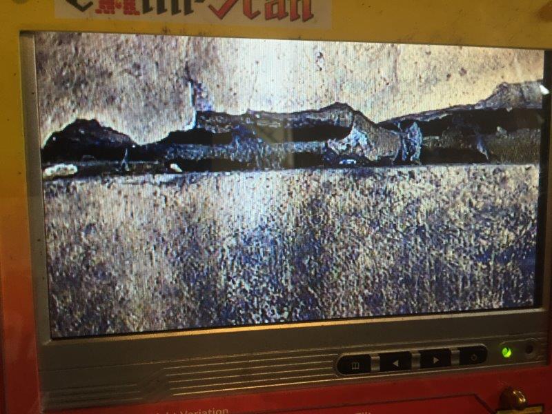 image of damaged flue liner on chim-scan camera