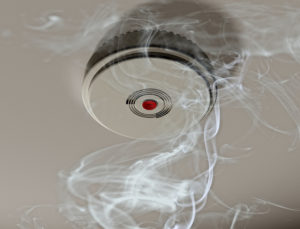 Smoke alarm in a smoky room