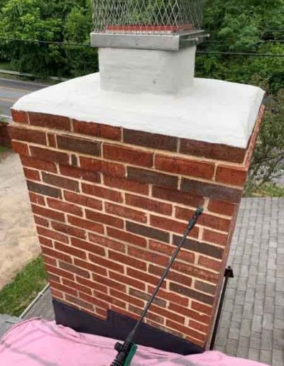 Resurfaced Chimney Crown Watershield Application to Brick Work