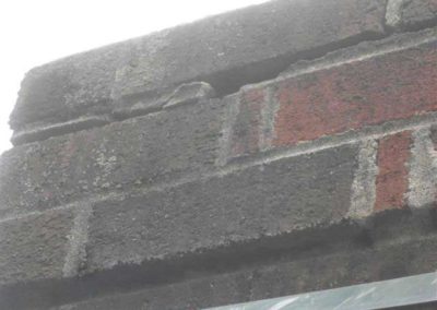 Before - Eroded Mortar Joints on Exterior Masonry Chimney