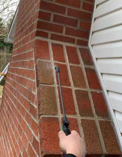 Applying Watershield Repellent to Chimney Shoulders to Prevent Water Absorption