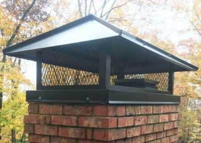 Outside Mounted Stainless Steel with Black Powder Coated Chimney Cap