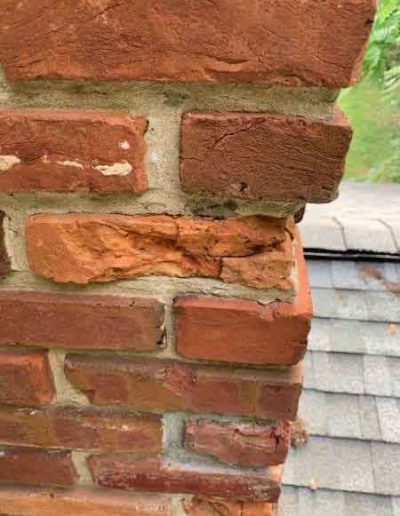 Spalling Bricks on Masonry Chimney